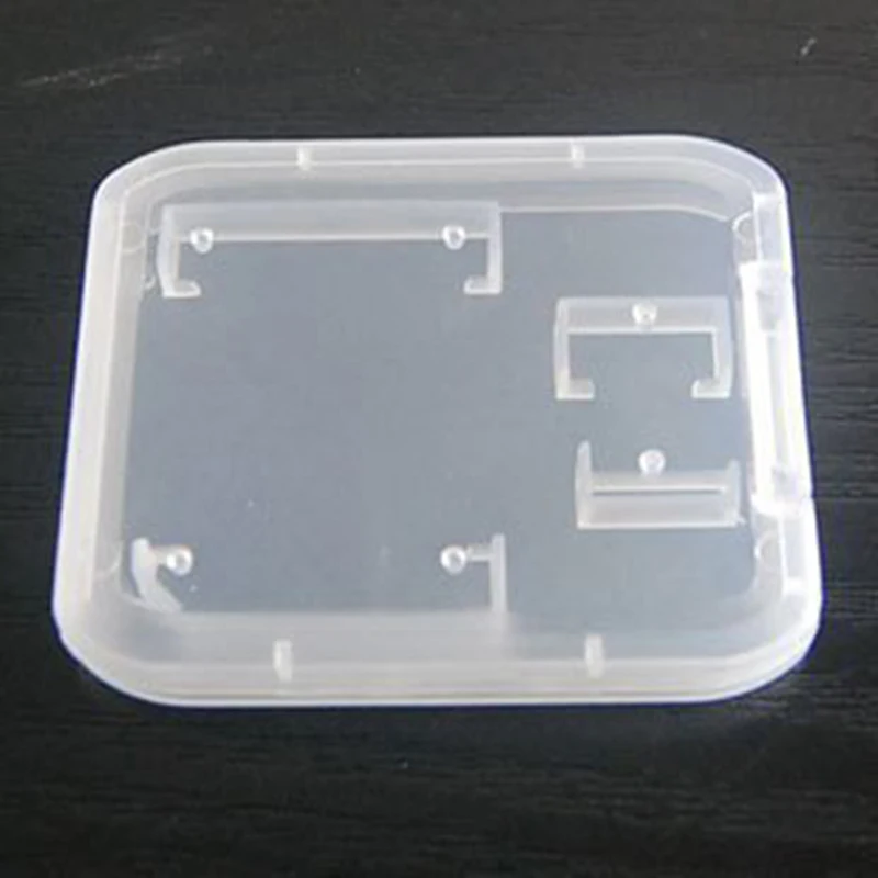 
New useful 2 in 1 Transparent White Plastic Case Box For TF Micro SD Memory Card Memory Card Holder Box Storage Portable  (62426575247)
