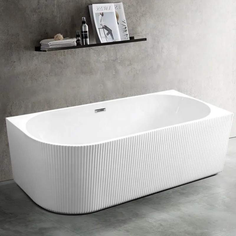 Freestanding Whirlpool Bathtub With 7 Hydromassage Water Jets Luxury Acrylic Massage SPA Bath Tub White