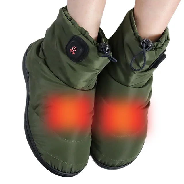 Far Infrared Carbon Fiber Heated Foot Warmer outdoor use Heat Shoe rechargeable battery Boots Slipper Electric Heated Shoes