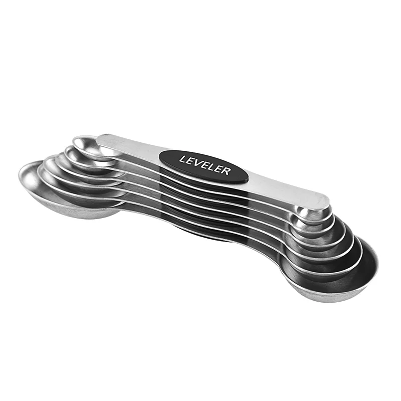 Лидер продаж на Amazon, набор из 7 Штабелируемых магнитных мерных ложек из нержавеющей стали