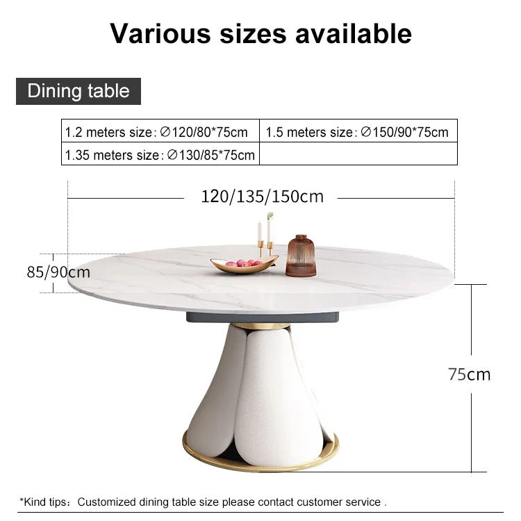 Hot Sale Factory Wholesale Marble Top Dining Table 6 Seater Expandable Dining Table