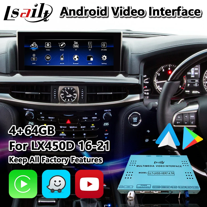 Lsailt Car Intergation Android Video Play Interface for Lexus LX450D LX570 LX Mouse Control 2016-2021