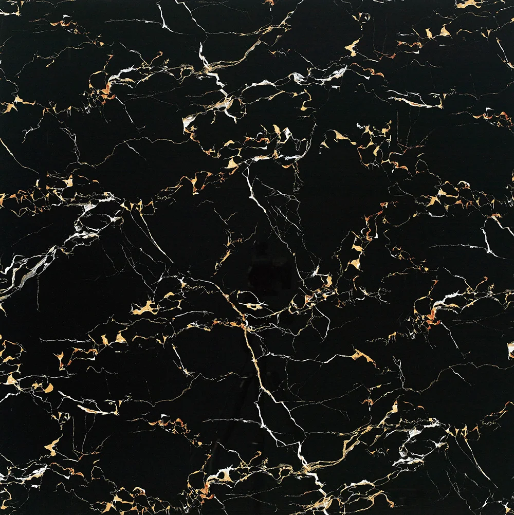 Free sample wholesale Porcelain polished suface floor tiles look like marble black polished ceramic floor tile