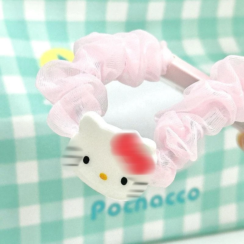 Genuine Cute Acrylic Hair Tie Kuromi Cinnamoroll Exquisite Small Versatile Mesh Rubber Band Headband