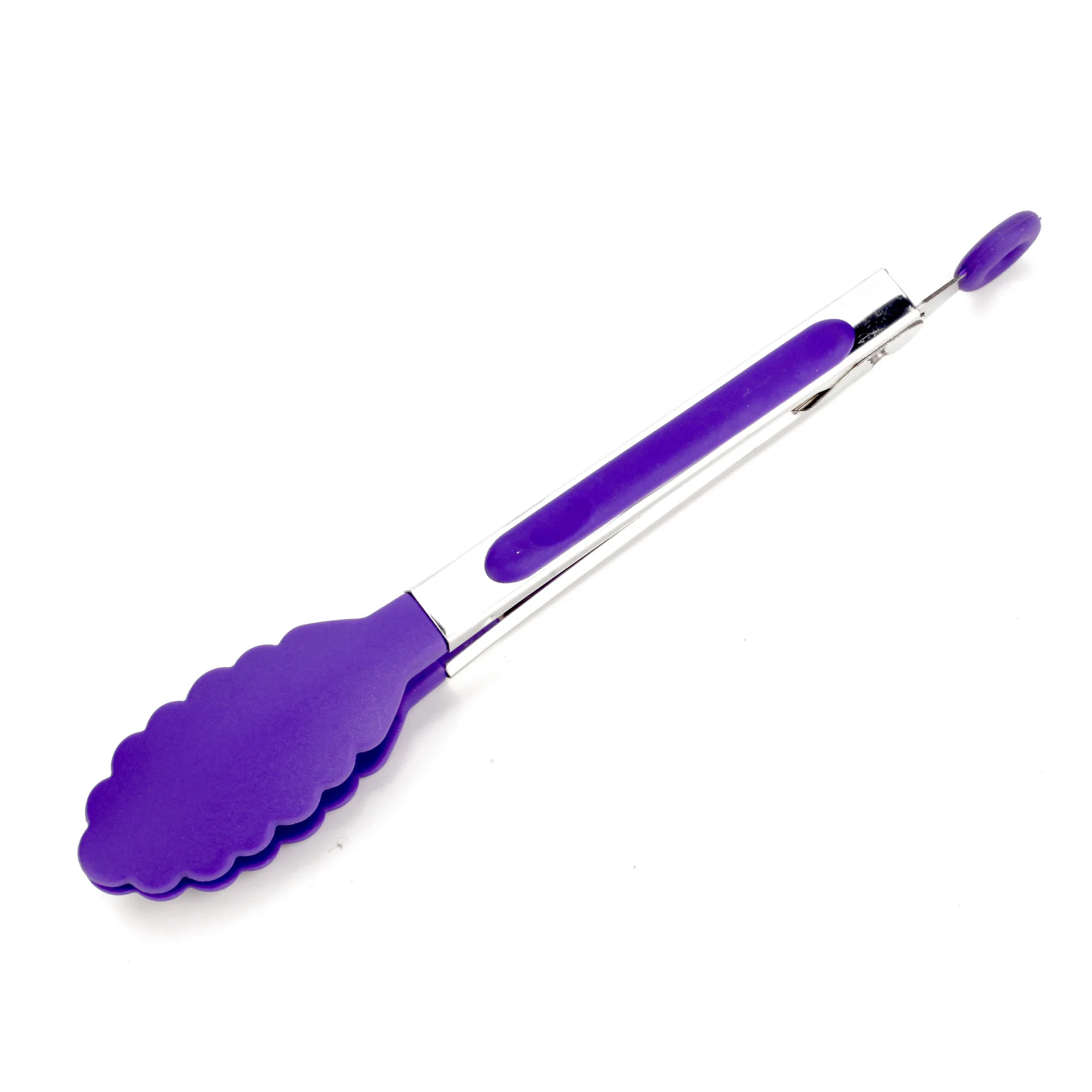 Silicone nylon food tongs stainless steel silicone 8-inch Yangjiang factory direct