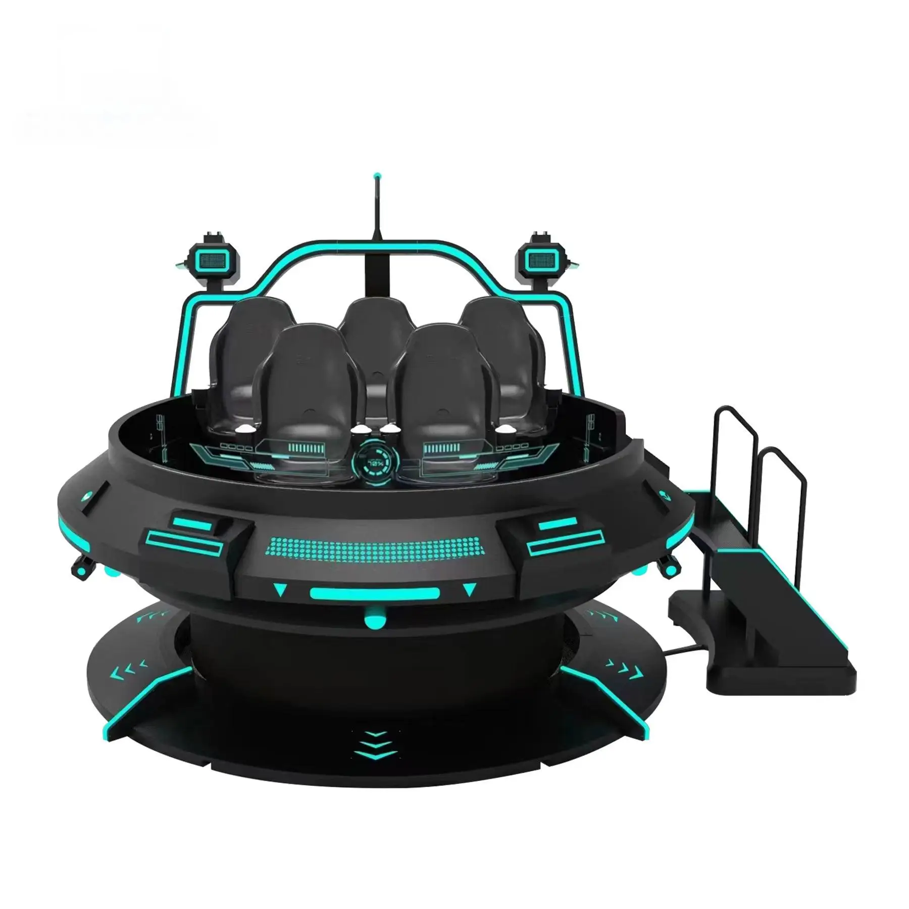 Indoor Amusement Park Virtual Reality 360 Rotating Chair 5 Seats Cinema Flying Shooting Game Simulator