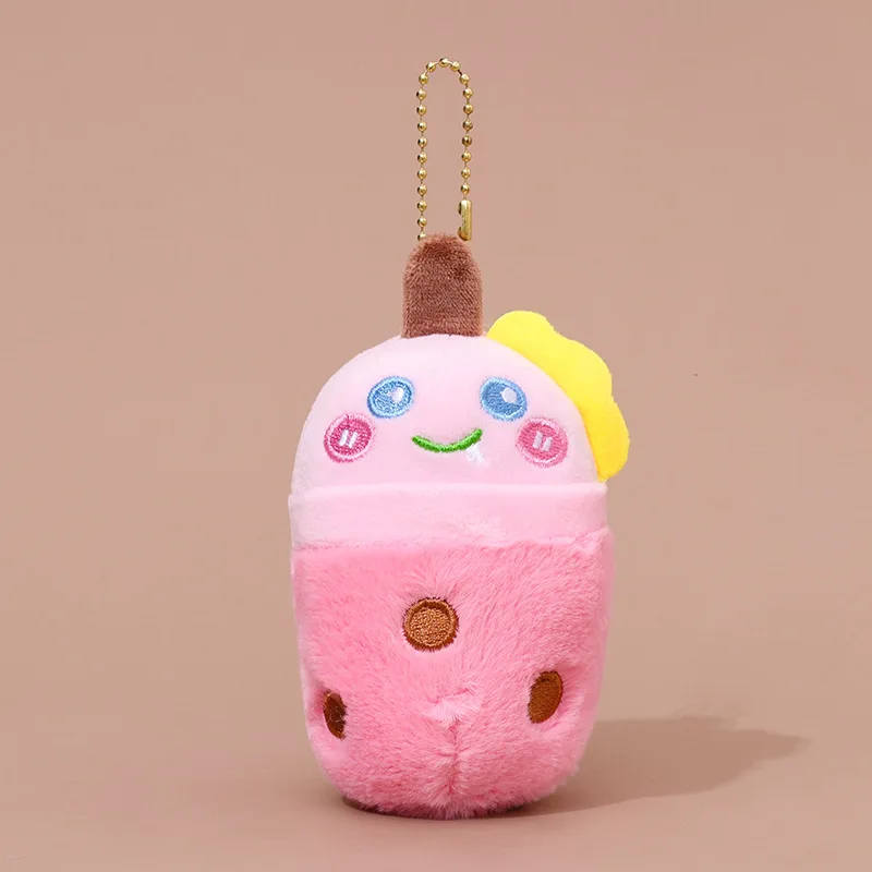 Cute Boba Milk Tea Plush Toy Soft Stuffed Pink Pearl Milk Tea Hug toy Balls Bubo Tea Cup Cushion Birthday Gift