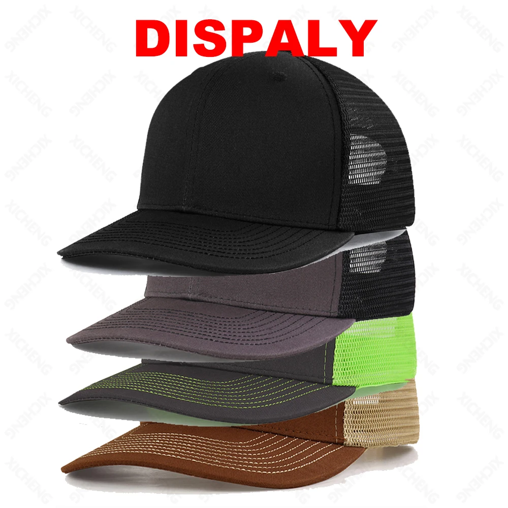 Unisex Custom Logo cotton  hip hop cap Blank Mesh 6 Panel Richardson Style112 Shape Snapback Trucker Hat