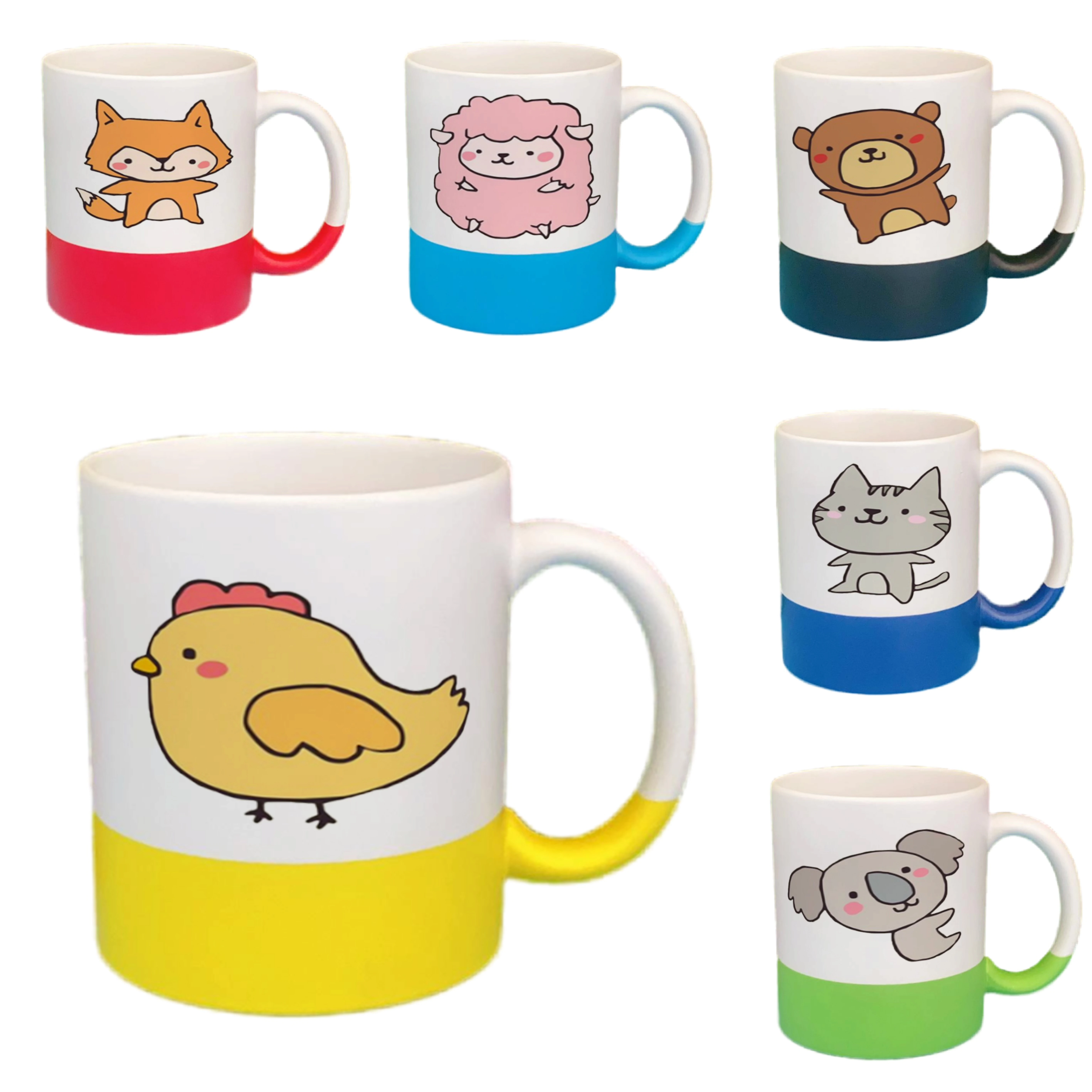 GZYSL Sublimation 11oz Milk Coffee Mug With Handle Home Coffee Cup Creative Splice Color Matte Ceramic Mug