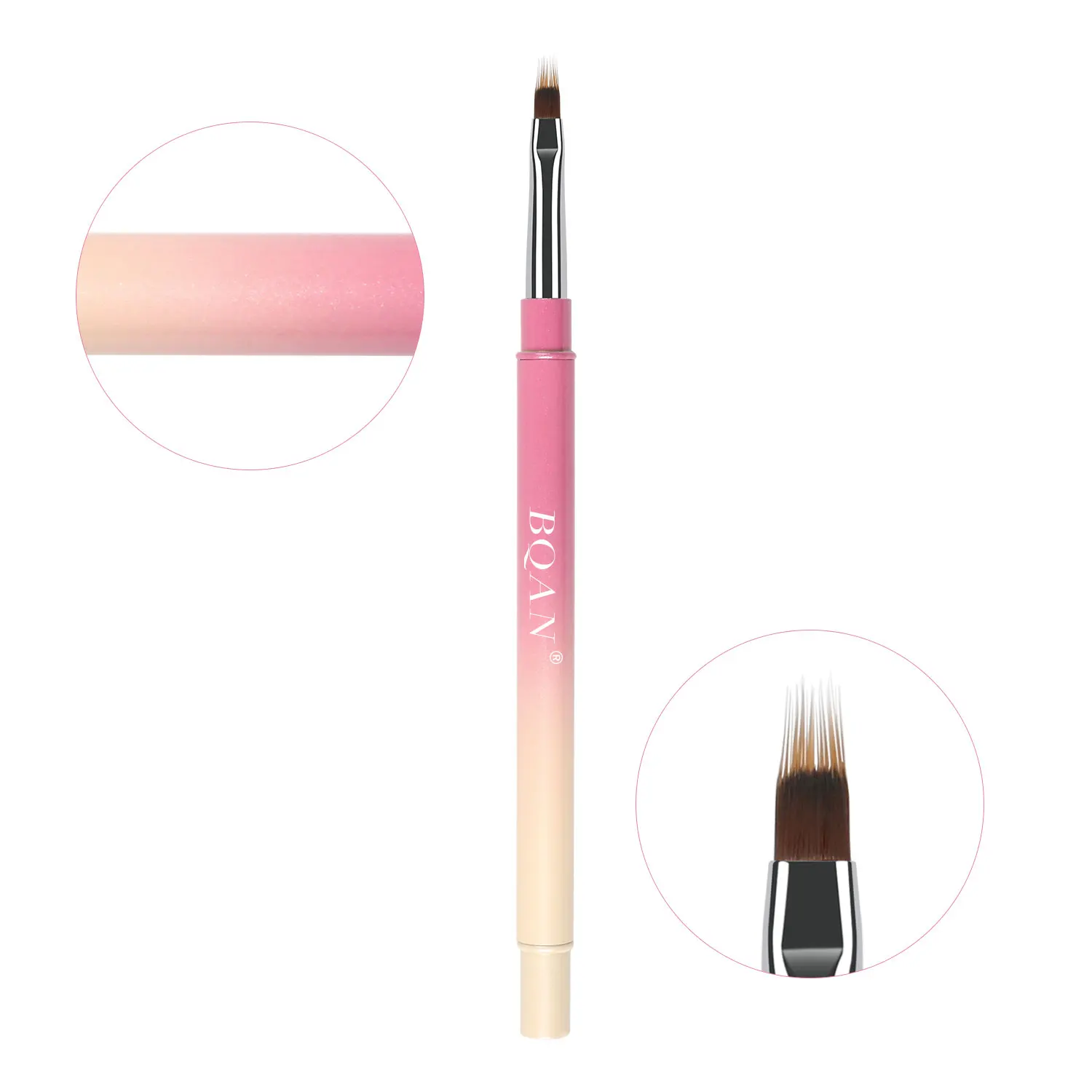 BQAN OEM Professional Gradient Colors Soft Synthetic Hair 3D Brush Nail Art Liner Ombre Brushes