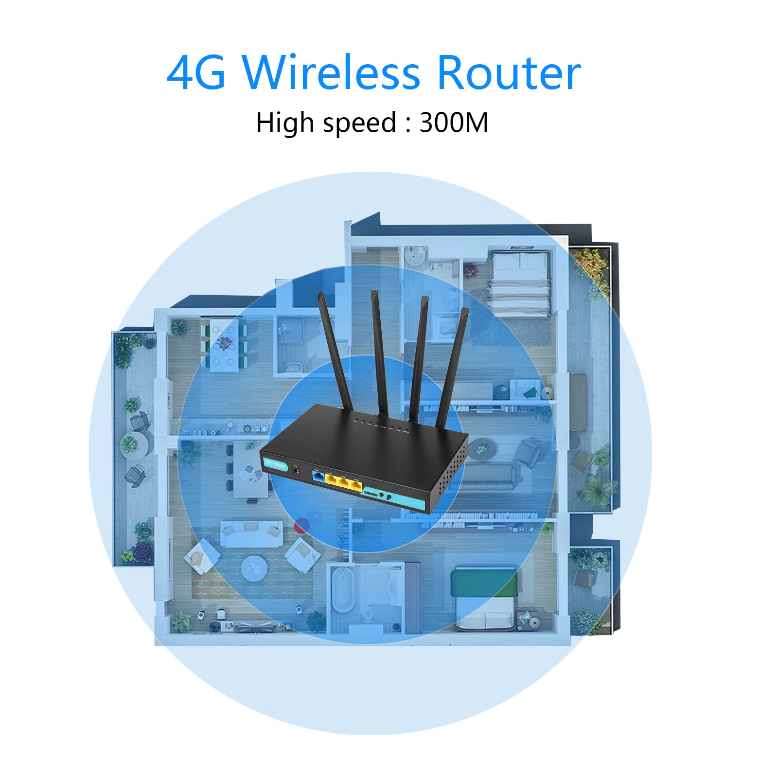 High Speed industrial KuWFi Router Wifi 300 Mbps CAT4 2.4G CPE 4G LTE Modem Wifi Router Wifi 4G Router with Sim Card