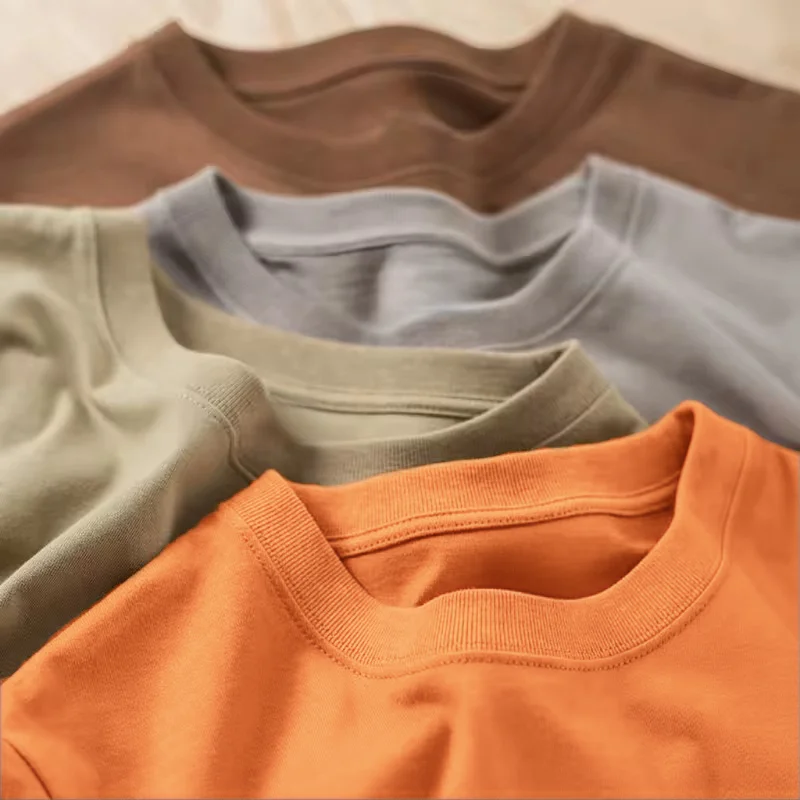 2024 Oem Odm 280 Gsm Heavy Weight T Shirt Round Neck Tshirt Custom Design Blank 100% Cotton Jersey Men Hip Hop Tee Shirts