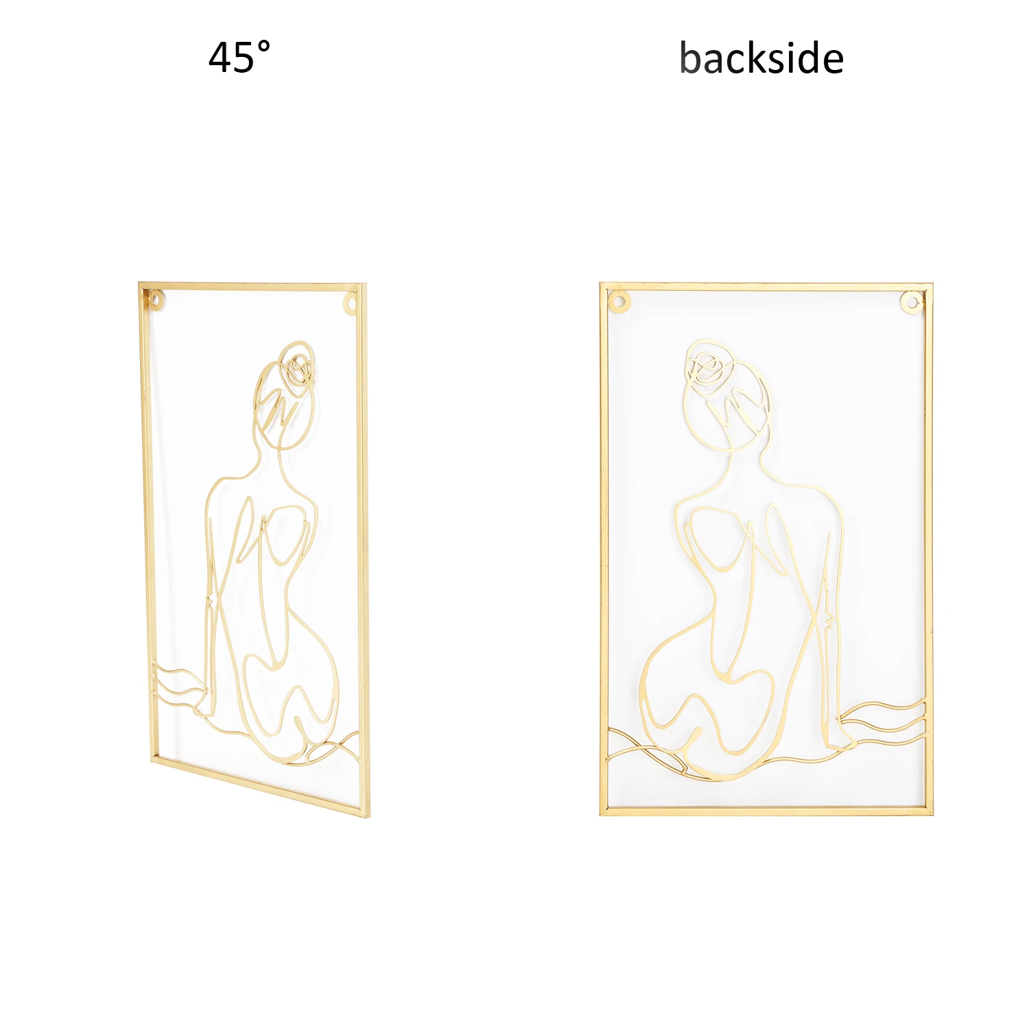 Gold Decor Living Room Bedroom Minimalist Modern Abstract Line Wall Home Decor Real Thicker Metal Art Wall Decor