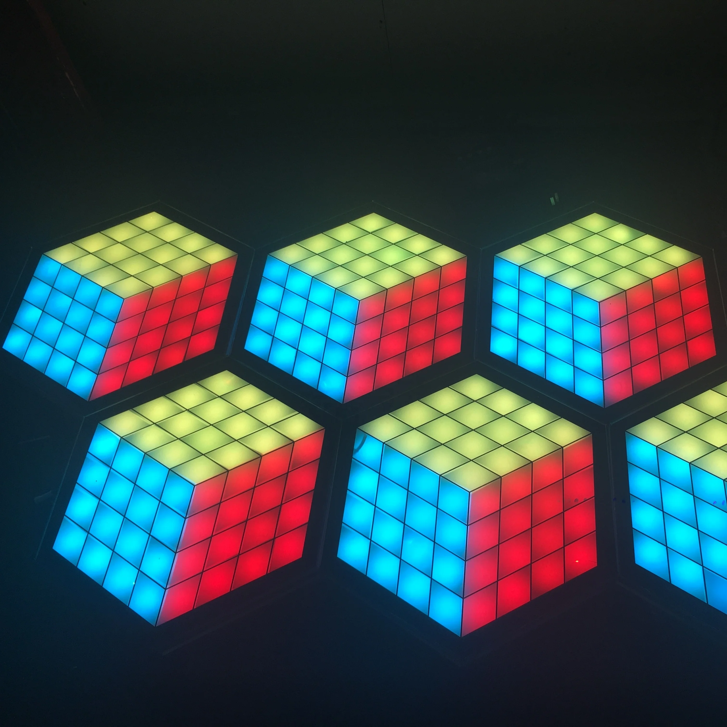 Magic Cube Event Stage Lighting Hexagon Shape 3d DMX512 Led Dance Floor for Night Club Party