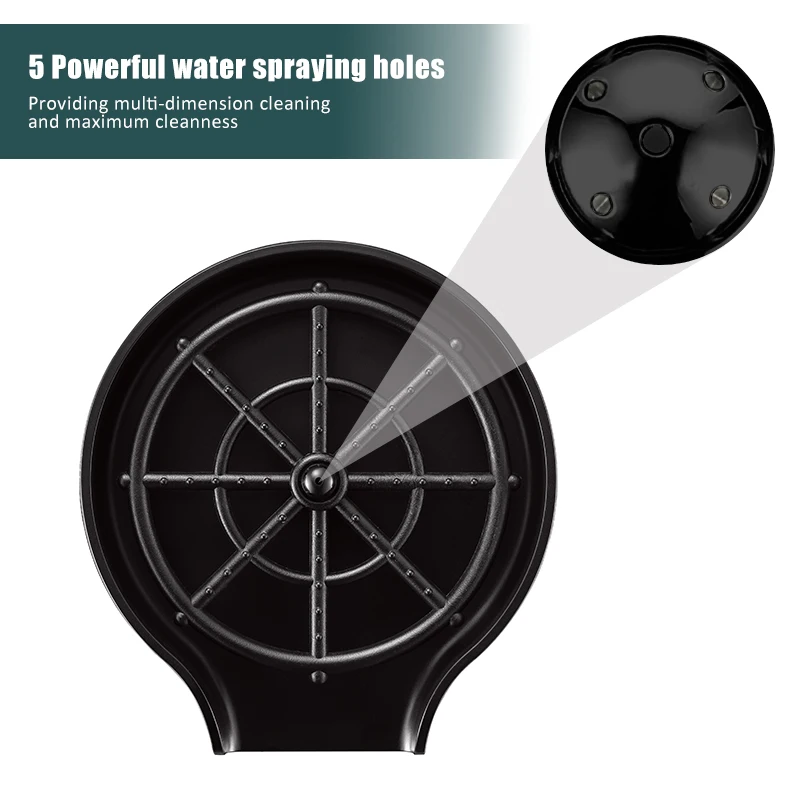 GEE-N High Pressure Spray 5 Nozzles Washer Cup Sink Cleaning Tool For Kitchen Sinks Bar Coffee Shop Washer Cleaner Glass Rinser