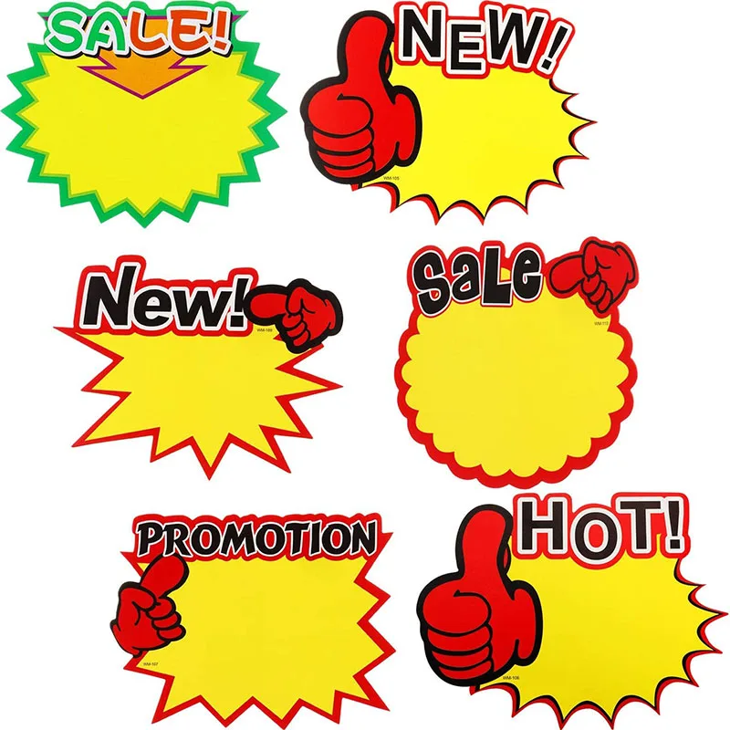 
Wholesale Burst Sign Retail Label Promotion Supplier Stickers Big Sale Self-adhesive Price Stickers 