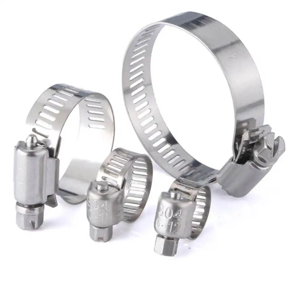 201 and 304  worm drive hose clamp 8mm wide metal  hose clip American stainless steel hose clamps