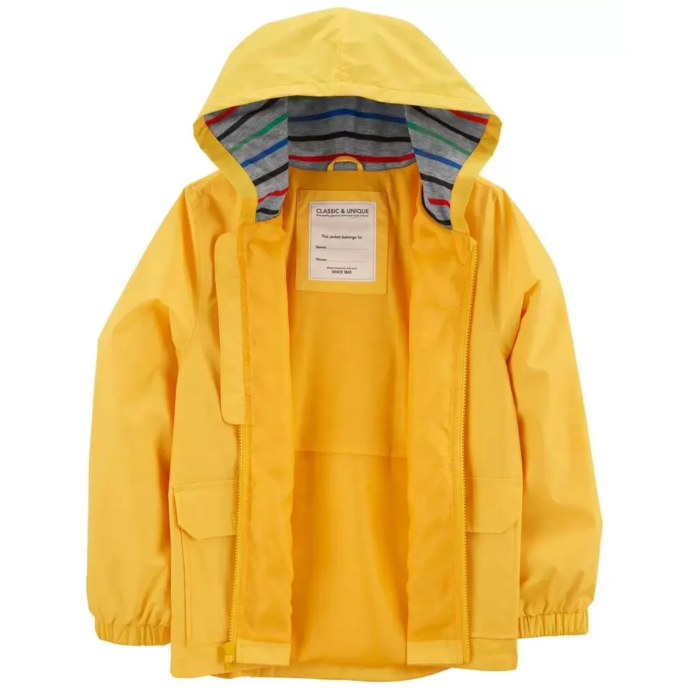 Name Brand Kidswear Back to School Uniform Jackets Outer Coats Classic Boys Clothes in Solid Yellow