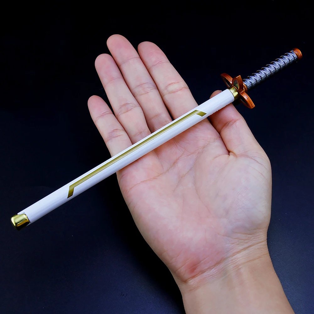 Kimetsu no Yaiba Kamado Metal Samurai Sword Katana Model Signature Gel Pen Action Figure Toys 8 Inches Simulation Weapon