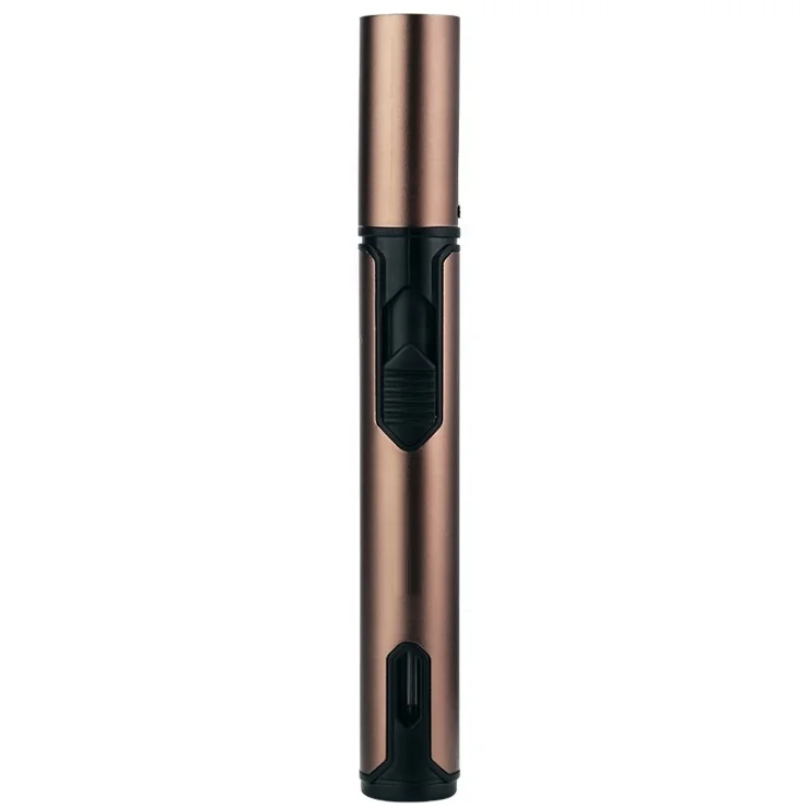 2022 Custom logo Amazon hot selling 6-inch Refillable Pen Lighter Adjustable Jet Flame Butane cigar lighter Grill BBQ Camping