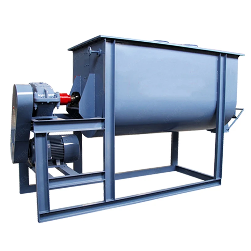 NEWEEK Farm Mash Cow Feed Fodder Forage 1 Ton Horizontal Pig Feed Mixer Animal Feed Mixing Machine