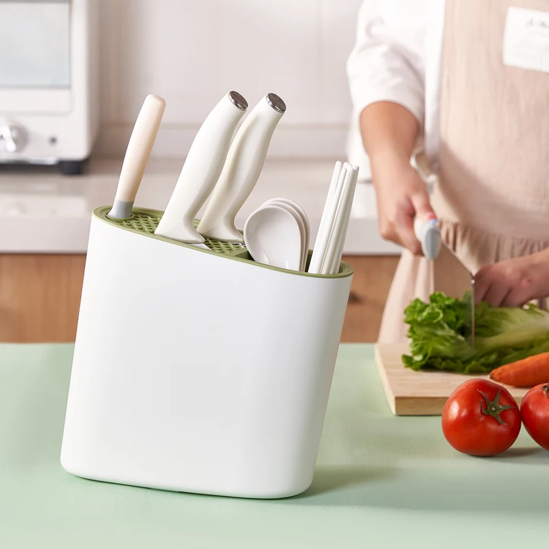 Eco-friendly plastic Knife Block Storage Rack Kitchen Knife Block Knife Holder