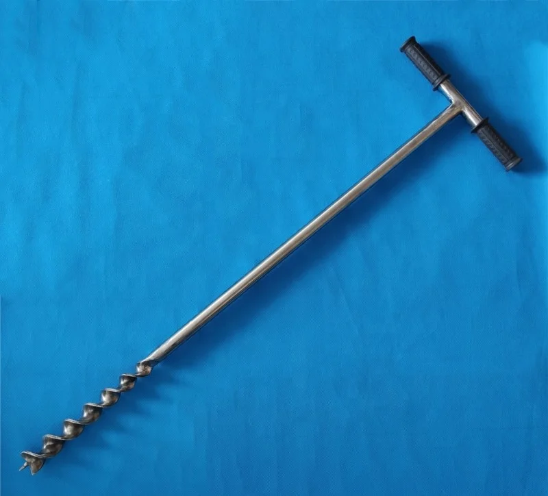 Stainless steel fence post hole digger screw soil sampler Soil sampling spiral auger
