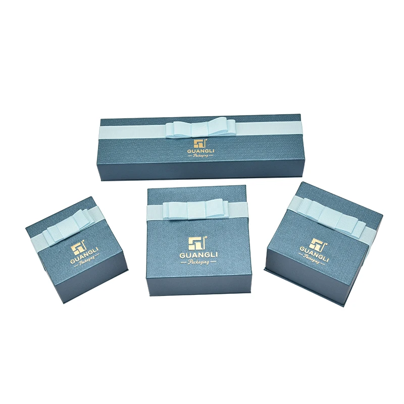 paper boxes for jewelry packing luxury custom ring bracelet necklace bangle paper ribbon jewelry box set customized logo