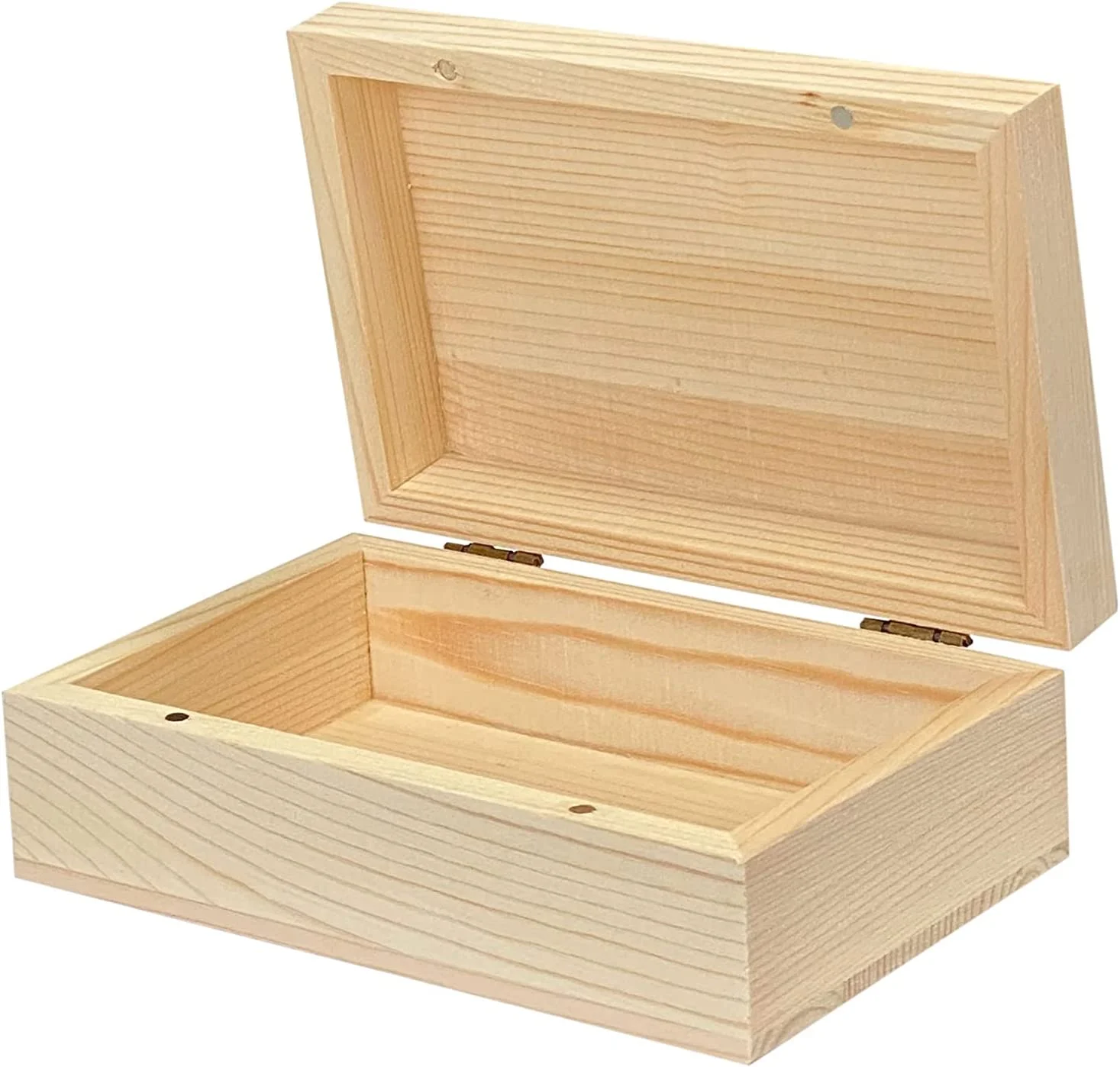 Unfinished Wooden Boxes with Hinged Lid Wood Bulk Box