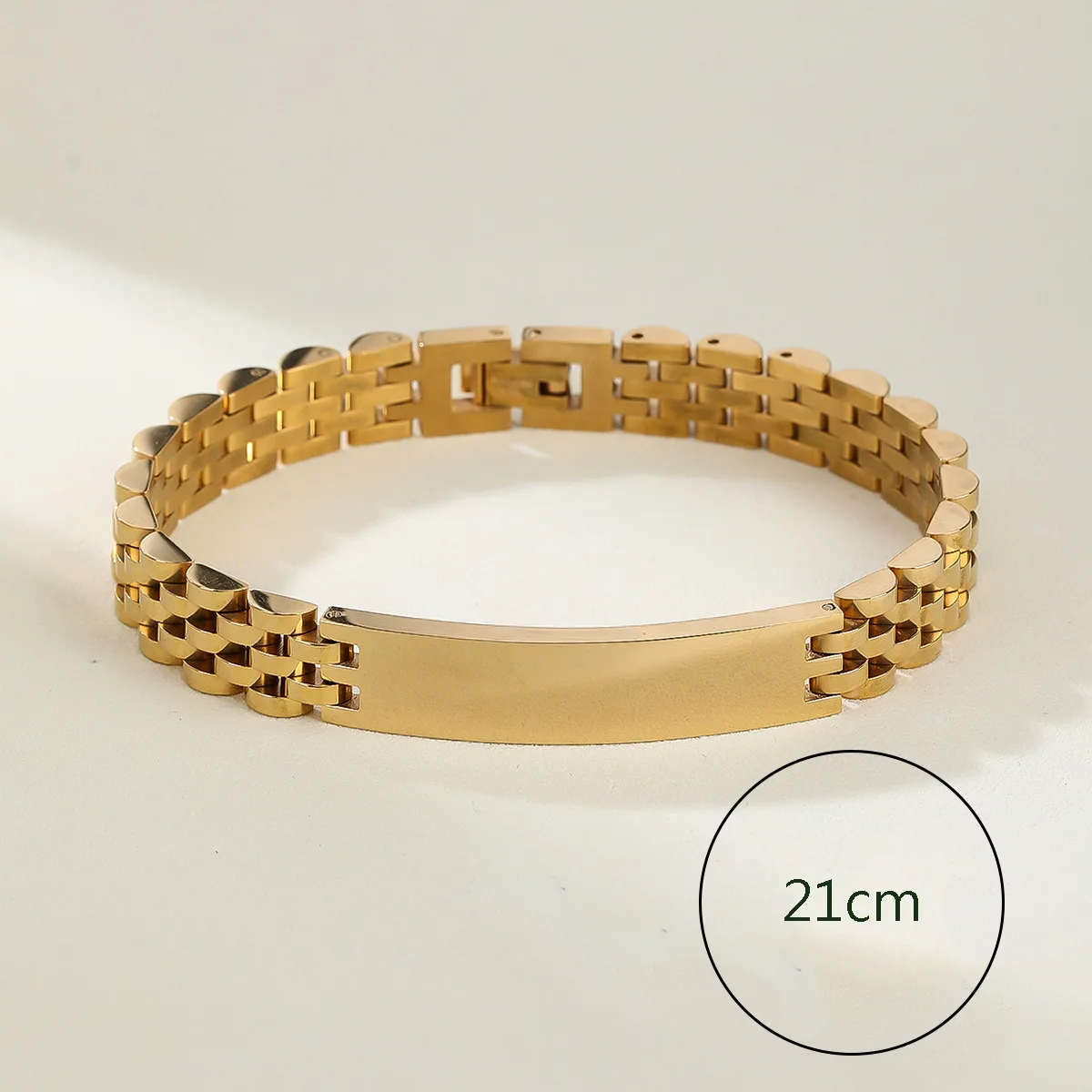 Luxury fashion Charm Bangle Hand Chain Cuban Thick Hip-hop Fashion Men Plated 18K Gold Stainless Steel Bracelet