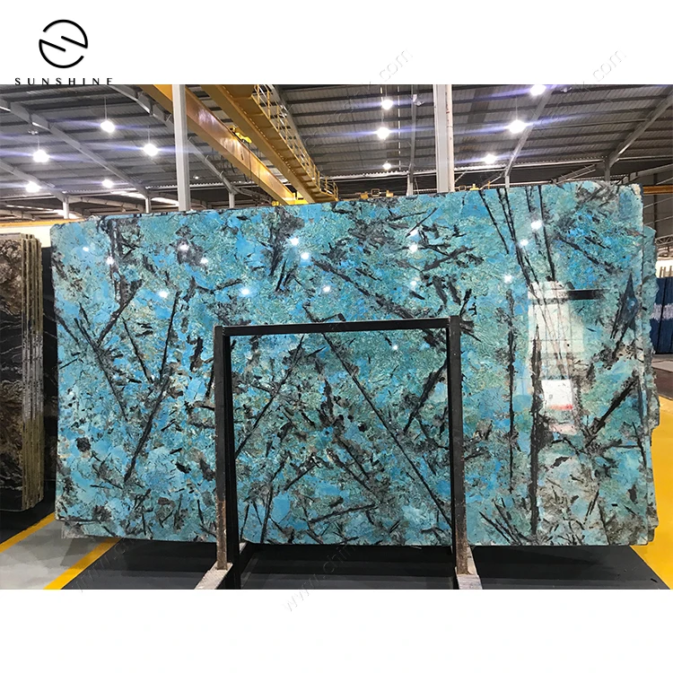 Luxury Natural Rare Blue Danube Marble Stone Slab for TV Background