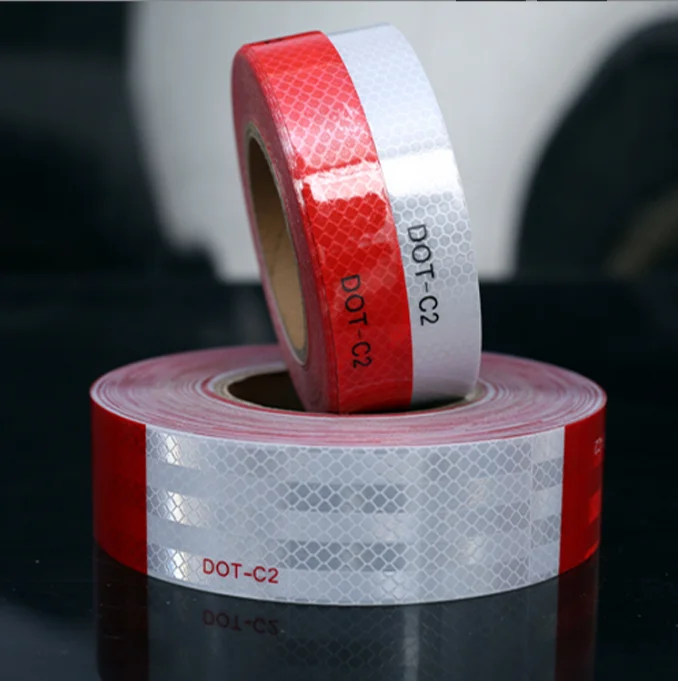 2 inches*50m Diamond Grade White Red DOT C2 Reflective Adhesive Tape