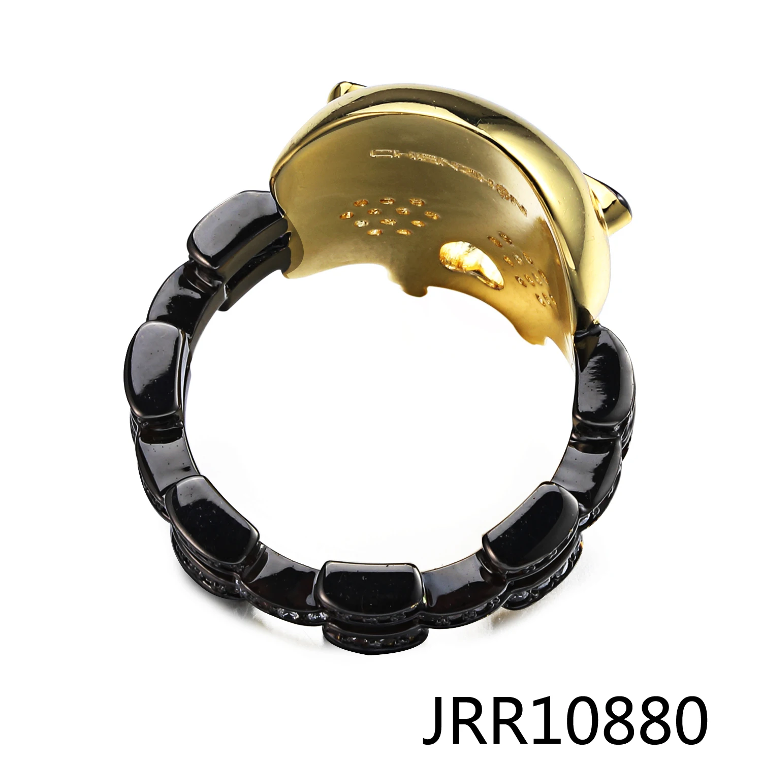 Jasen Skull Head Zircon Ring Halloween Explosion Black Gold Luxury Jewelry Ring for Men