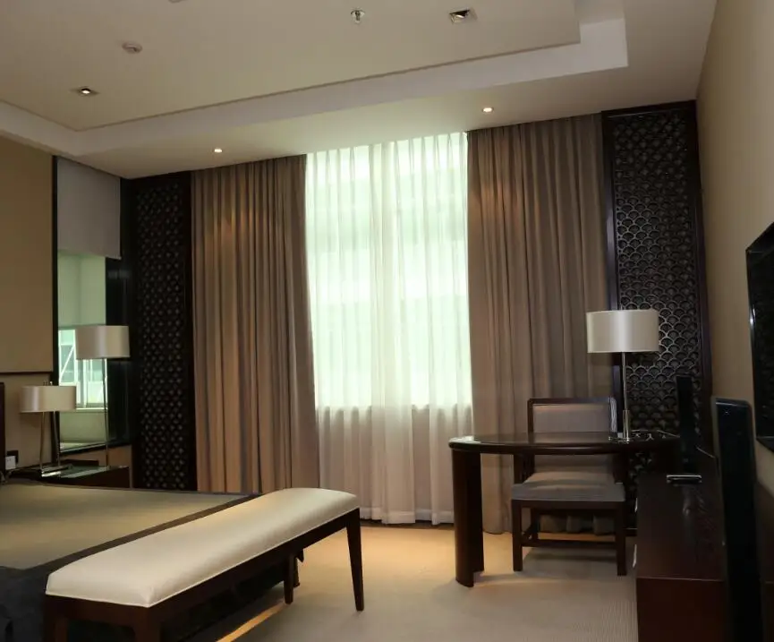 Double Sheer Curtain Wholesale 100% Polyester Drapery Sun Shade For Hotel