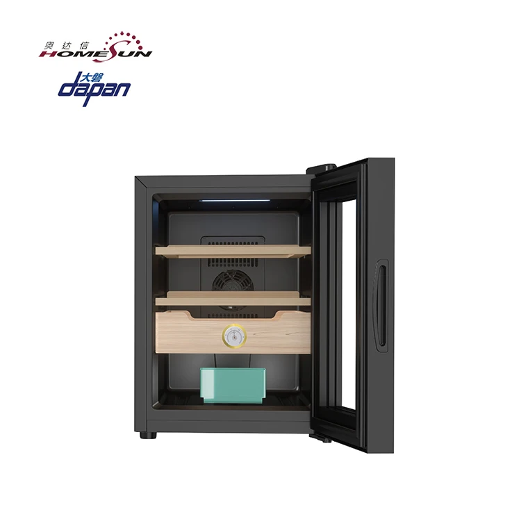 Electric cigar fridge glasses with cigarette storage adjustable metal wooden cigar humidor