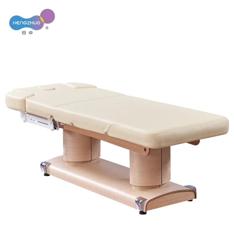 Luxury Electric Massage Table Bed with Sturdy Wooden Base Comfort Full Body Couch Reclining Beauty Facial Chair Memory Function