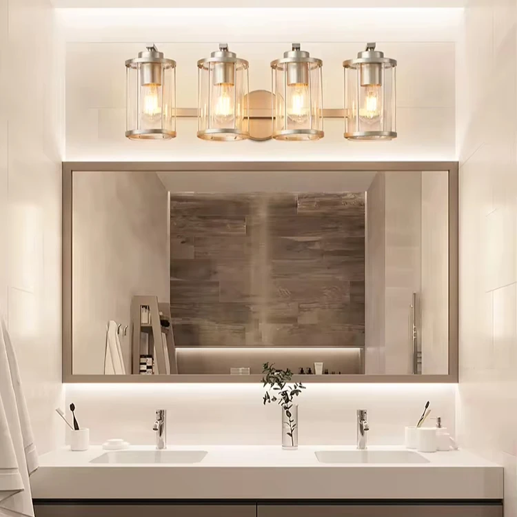 Modern Luxury Home Decor Wall Sconce High Grade Pearl Silver Iron Glass Wall Lamps For Bedside Bedroom Bathroom