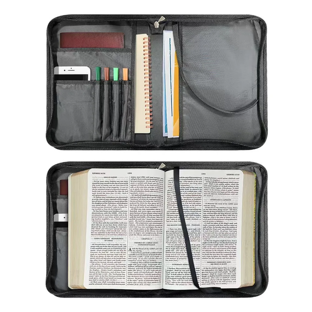 Gifts Personalized Custom Book Church Bag Carrying Book Case Cover With Marker Holders Bible Covers