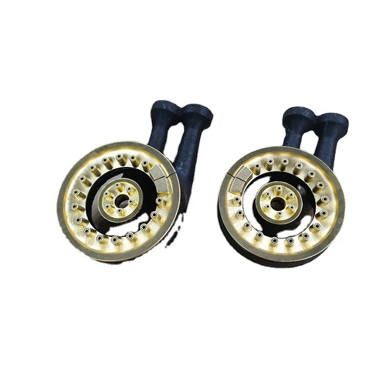 Hot sell kitchen appliance cast iron head wide pan high pressure parts cast iron double burner gas stove