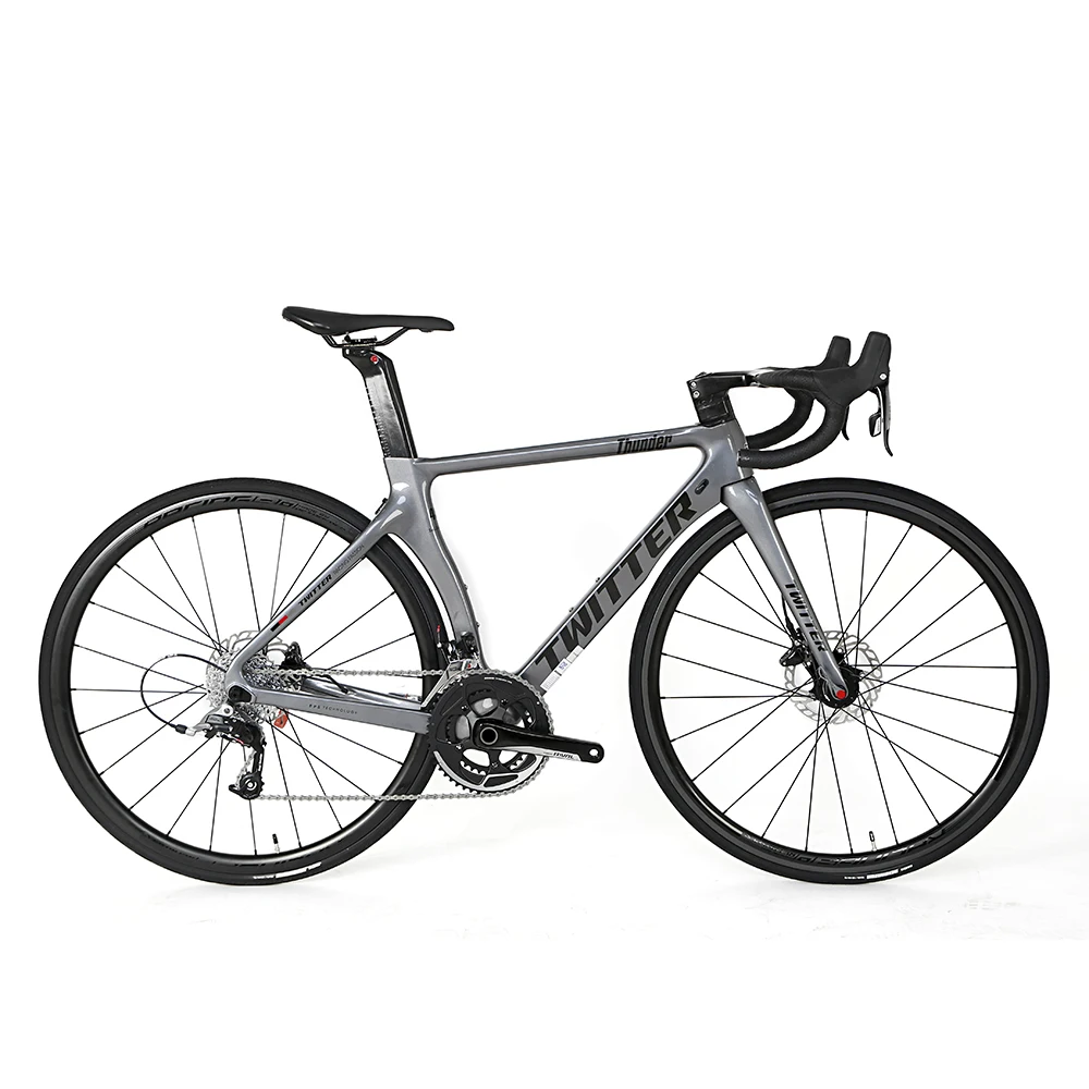 TWITTER Thunder Bicycle Light Carbon Road Bike 700C RIVAL 22speed Disc Brake Carbon Frame Road Bike