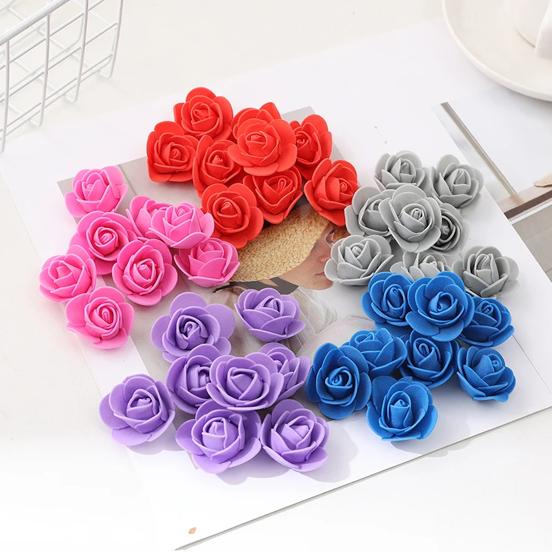 Artificial PE foam flower head wholesale rose bear matching DLY fake flower decoration materials to simulate rose head
