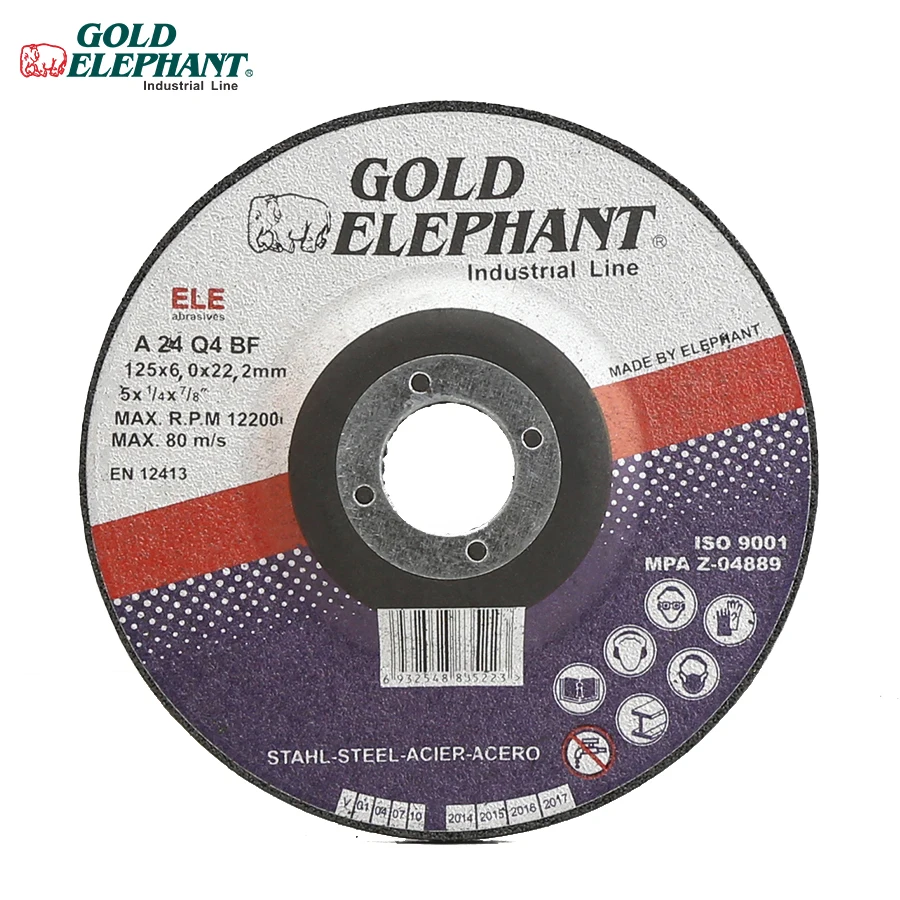 Gold Elephant grinding discs 5 inch 125x6.0x22.2  metal cutting disc