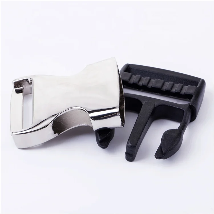 High Quality Zinc Alloy 2cm 2.5cm 3.2cm Custom Logo Heavy Adjustable Webbing Side Quick Release Iron Buckle For Bag Dog Collars