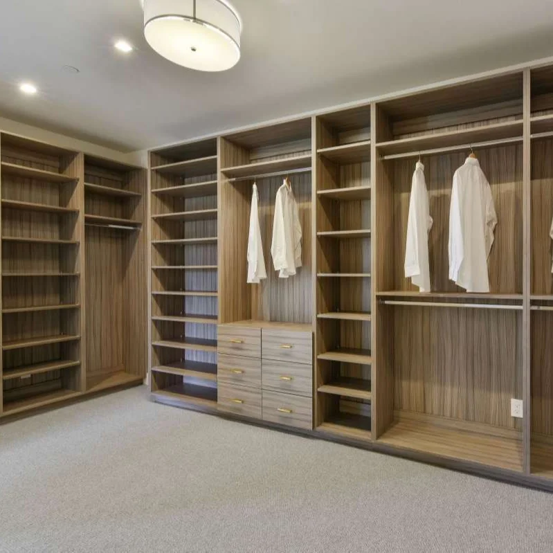Customized Modern Bedroom Walkin Cabinet Wardrobe Closets Systems Furniture Design Wooden Walk In Closet