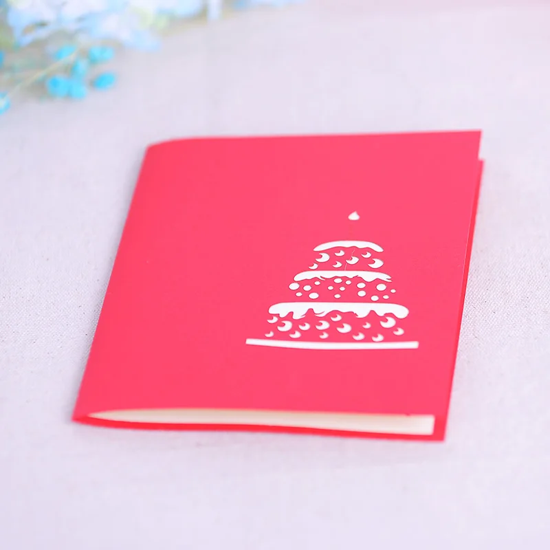 Customized 2 Fold 3d Pop Up Happy Birthday Led Light Voice Record Musical Greeting Cards with Envelope