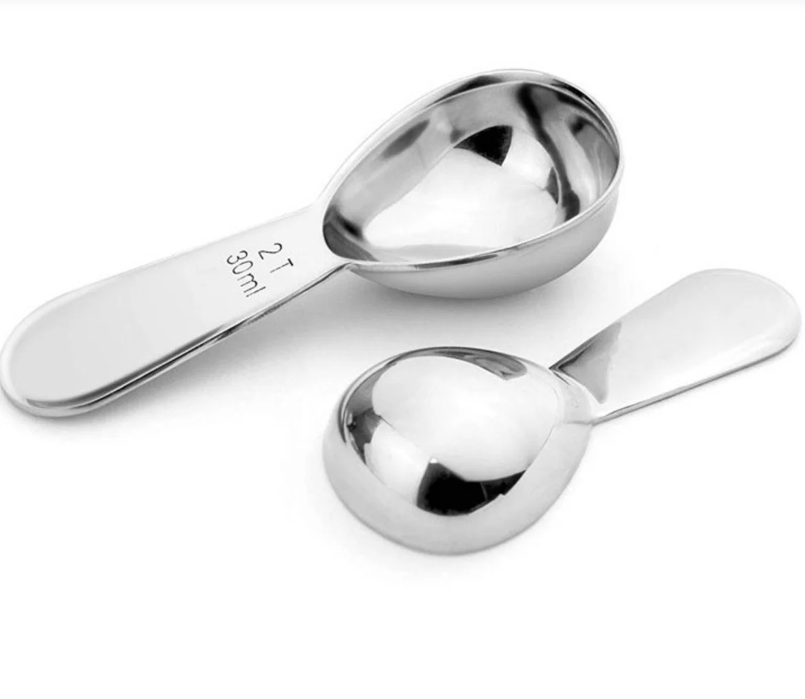2&1 Tablespoon SUS 304 Stainless Steel Utensils Set round round Tea Spoon and Scoop for Coffee Dessert Kitchen Measurements