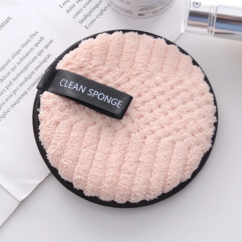 Custom Logo 2/4PCS PACK Eco Friendly Washable Microfiber Pads Reusable Facial Cleaning Makeup Remover Pads