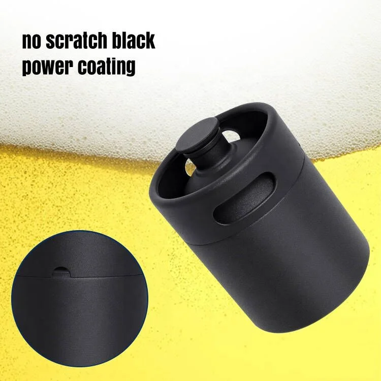 Mini Keg 5L Matte Black Beer Keg Growler Stainless Steel Brewing Craft Beer Barrel Brewery Bar Accessories