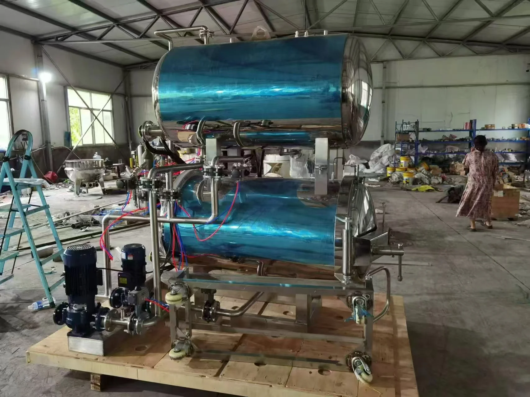 electrical heating horizontal industrial canned food sterilizer autoclave retort machine / steam air price