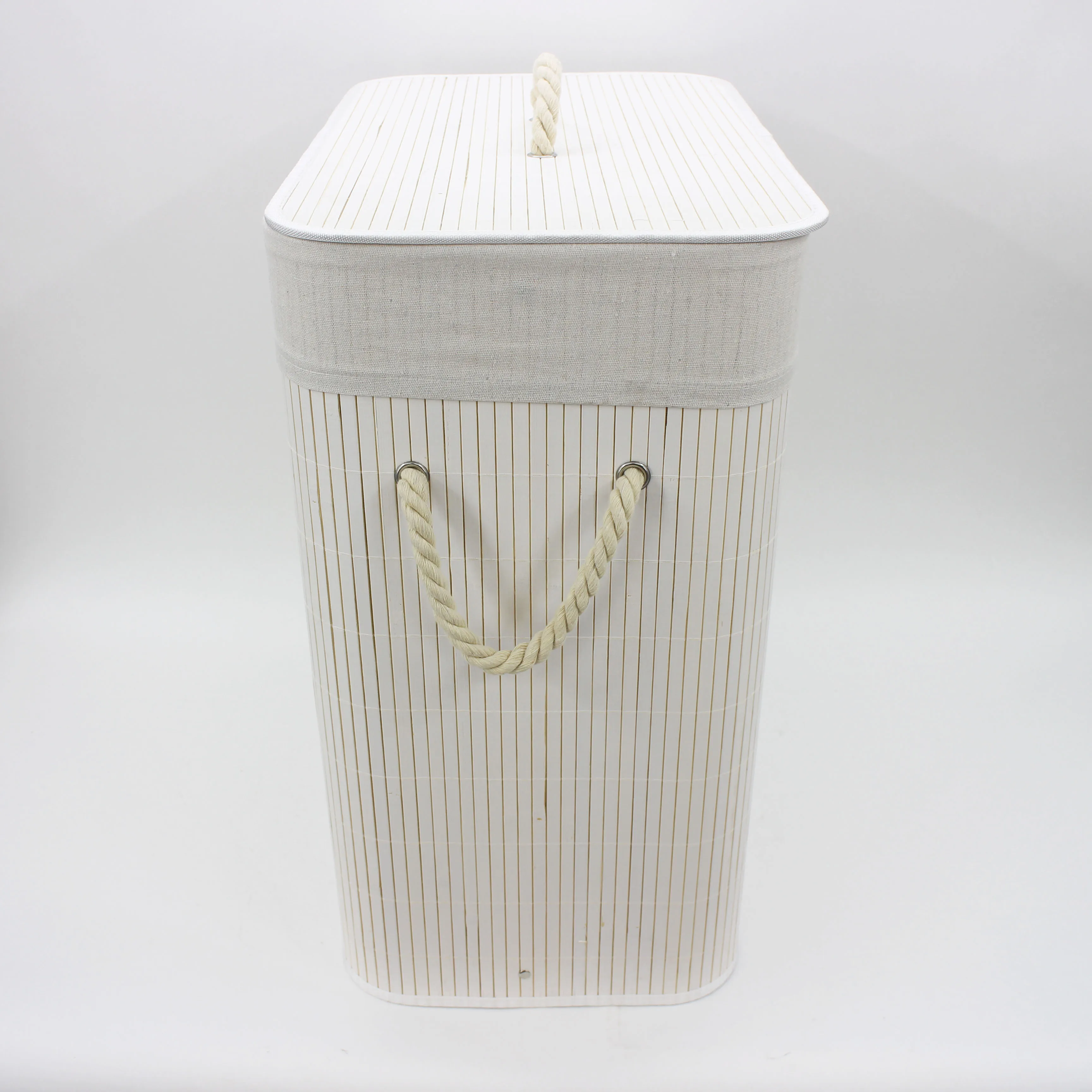 Factory direct supply of bamboo curtains for making dirty clothes baskets with inner lining storage baskets